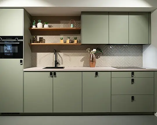 Olijfgroene rechte keuken - Olijfgroene rechte keuken