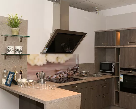 moderne U-Küche mit hochwertiger Ausstattung und besonderer Oberflächenstruktur - London F462 Dartmoor