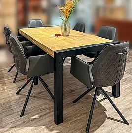 Habufa Tisch aus der Serie "Brooklyn" + 6 Stühle aus der Serie "Bravo"