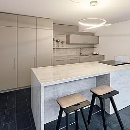 Designerküche incl. Insel incl. Fronten Keramik Dekton Gloss