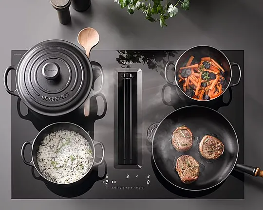 Miele Kochfeldabzug - für Abluftbetrieb - mit zwei extra großen PowerFlex XL-Bereichen - KMDA 7676 FL-A BlackPerfection