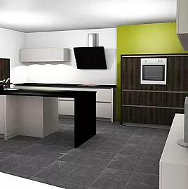 Moderne Grifflos Küche mit Wohnungsmöbeln