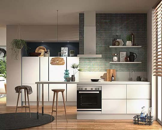 Häcker Classic - Design Küchenzeile weiß (Werbeblock)