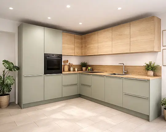 Exklusive neue Küche mit Premium-Ausstattung & Bosch Einbaugeräten - L-Küche #Devin Planungsangebot D2NB - 246 x 306cm -