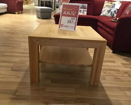 Quadratischer Tisch aus hellem Holz in schönem Design - Couchtisch