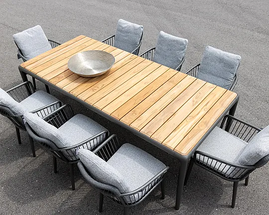 Outdoor Essgruppe - Outdoor-Tisch + 8x Sessel