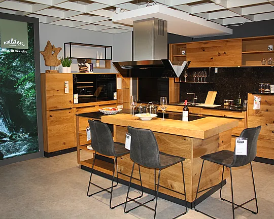 Massivholzküche in Eiche wild - Eiche Natur wild