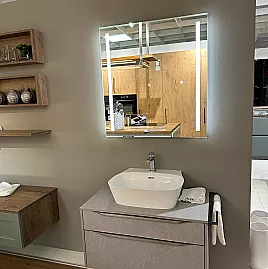 Badezimmer Möbel mit Spiegel - inkl. LED Beleuchtung & Handtuchhalter