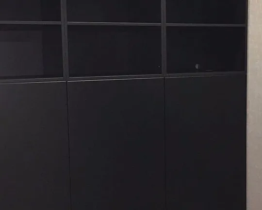 Schrankwand, Ausstellungsstück) - Schrankwand Hauswirtschaftsraum, Softlack, schwarz matt