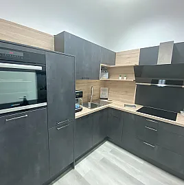 Beton graphit Küche in L-Form