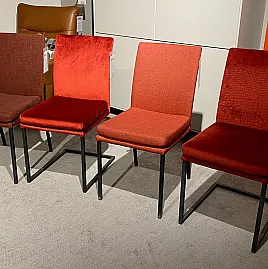 Stuhlsatz 4-tlg. in verschiedenen Rottönen