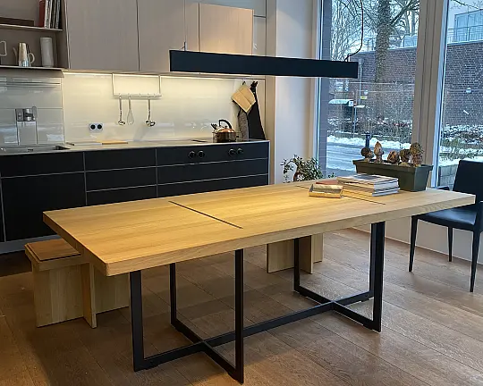 Solitaire Tisch und Bank aus massiver Eiche - b Solitaire