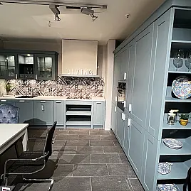 Landhausküche Blaugrau Satin