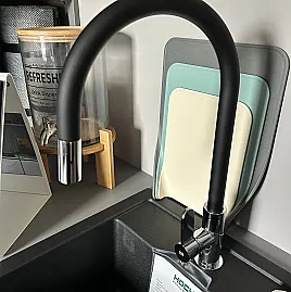 Hebelmischer Hochdruck chrom/schwarz matt