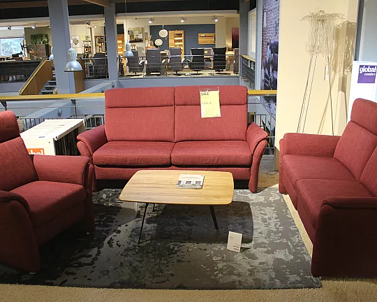 Polstergruppe Global Arima Rot Sofa-Garnitur mit elektrischer Relaxfunktion & Federkern-Sitz - Arima rot