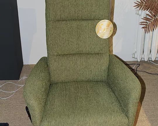 Relaxsessel TV-Sessel in Stoff Schilf Grün motorisch verstellbar hochwertige Sessel mit motorischer Relaxfunktion Abverkauf Ausstellungsstück - Melbourne S