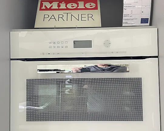 Kompakt Backofen, Einbau, B.60cm, H. 45cm, Brillantweiss, 60 Automatikprogramme, Klimagaren, Flexi-Clip - H 6401 B