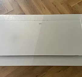 Deckenlüfter 120 cm aus der Serie 200 mit Glas in Silberbedruckt, Umluft