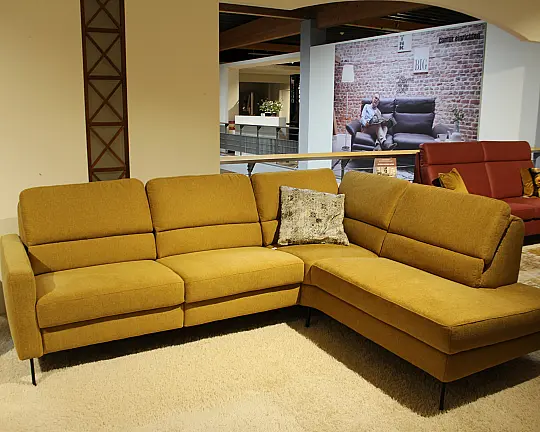 MEGA SALE - Golbal Polstergarnitur Valera Stoff Simply Clean Curcuma 257 x 205 cm