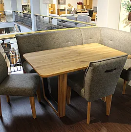 Eckbankgruppe modern Massivholz-Esstisch mit Bank und Stühlen moderne Esszimmermöbel günstig im Abverkauf