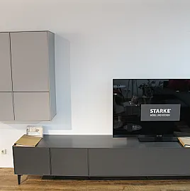 TV-Möbel Anthrazit Grau Design modern grifflos Designer-Sideboard mit Hängeschrank Contur Wohnwand günstig im Abverkauf