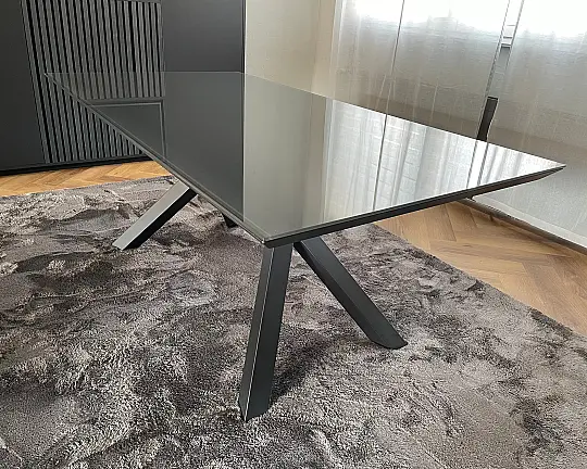 Esstisch aus Glas und Metall - S187 | Table