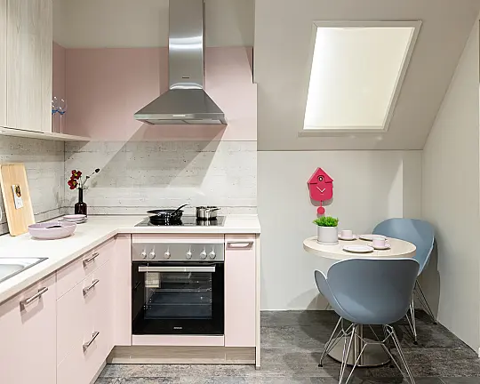 Kleine Einbauküche in rosa - 6109 Kleine Einbauküche in rosa