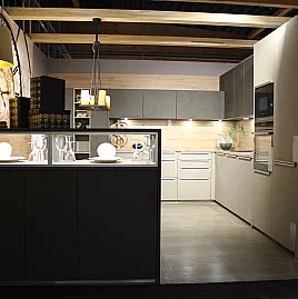 Betonoptik Küche Grau Holz Designküche Modern