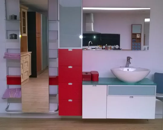 Mueble de baño - Inda rojo y blanco