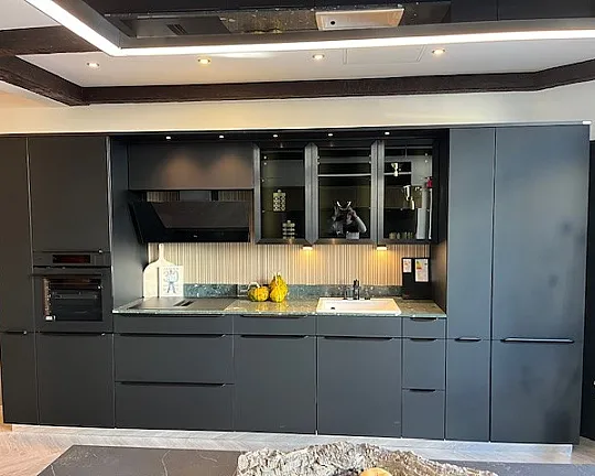 Küchenzeile matt schwarz - Senso 357 496 Lack matt premiumschwarz