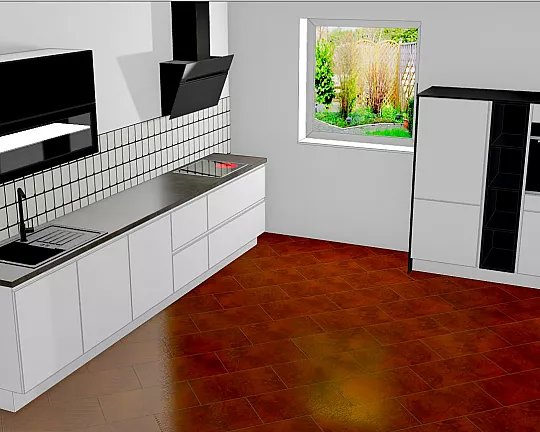 Grifflose Küche - Weiß matt - Siemens Geräte - Fotoküche - Sofort verfügbar - Laser