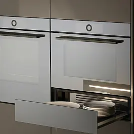 Wärmeschublade V4000 Spiegelglas Schwarz