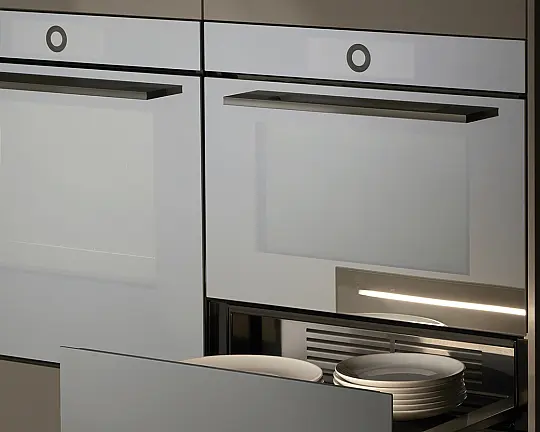 Wärmeschublade V4000 Spiegelglas Schwarz - V4000