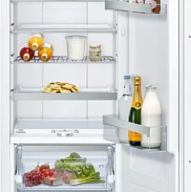 Hochwertiger 0° Kühlschrank ohne Eisfach, 177.5 x 56 cm, Flachscharnier mit Softeinzug Ausstellungsgerät unbenutzt