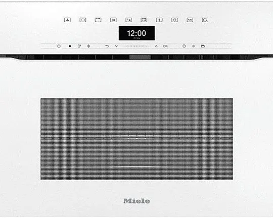 Miele Backofen mit Mikrowelle grifflos Glas weiß (3 Stück vorhanden) - H7440BMX brilliantweiss