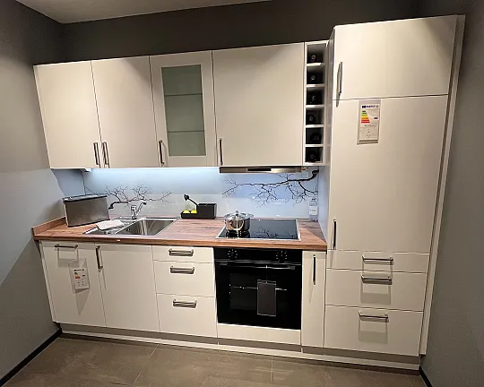 robuste Zeilenküche - Uno kristallweiß