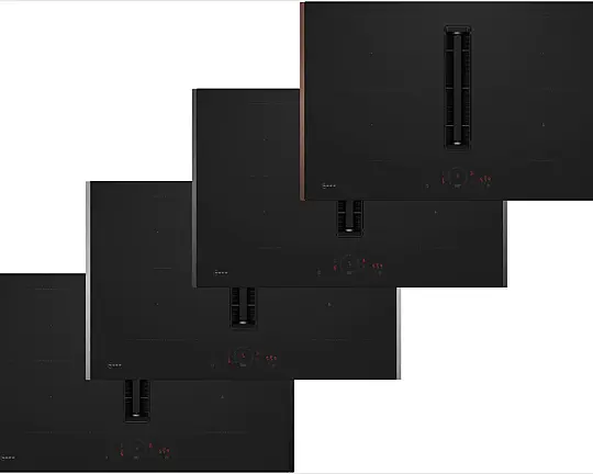 V58YHQ4B0 + Z9802PFDY0, Induktionskochfeld mit Dunstabzug, Seitliche Lisenen - V58HQMATT