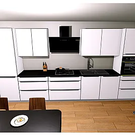 Nobilia XL Küche Küchenzeile Lack Alpinweiß Premium matt Ohne E-Geräte