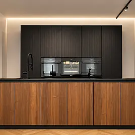 Design Küche Echtholzfurnier Nußbaum Furnier