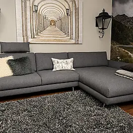 L-Sofa mit Kopfstütze