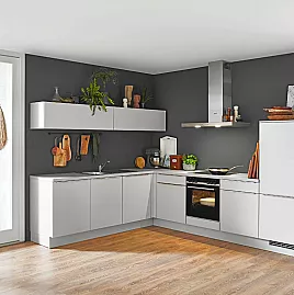 Moderne Einbauküche in L-Variante mit Siemens Elektrogeräten