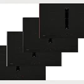 N 70 Induktionskochfeld mit Dunstabzug 80 cm Mattschwarz, Flex Design V68YHL4B0