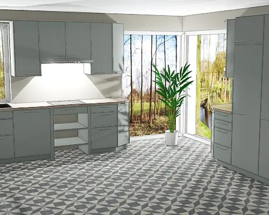 Zwei Küchenzeilen Porto Selection Eukalyptus HK1332 - Zwei Küchenzeilen Porto Selection Eukalyptus HK1332