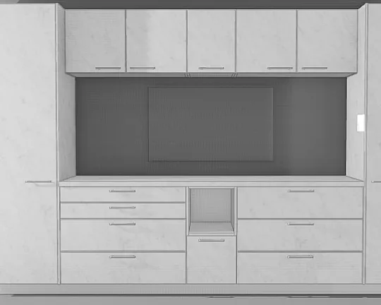 Küchenzeile in weiß (HK1107) - ES 2045 MK