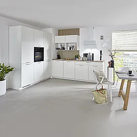 Zwei Zeilen Küche Premium weiß Mattlack 180 + 240 cm