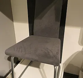 Stuhl gepolstert Bezug grau