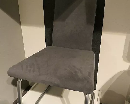 Stuhl gepolstert Bezug grau - ROMA