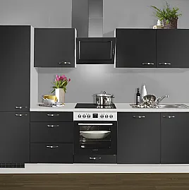 Neue Pino Küche mit Bosch Geräten nur 2 Wochen Lieferzeit Küchenzeile 632 Schwarz supermatt 689