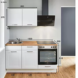 Neue Pino Küche nur 2 Wochen Lieferzeit Küchenzeile 993 PN435 Weiß matt