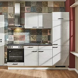 Neue Pino Küche nur 2 Wochen Lieferzeit Küchenzeile 975 PN100 Beton Weißgrau